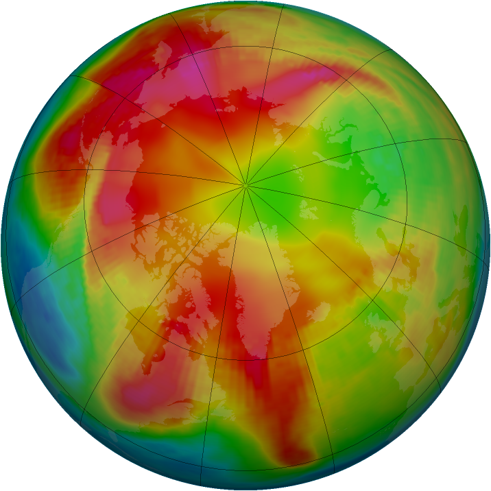 Arctic ozone map for 24 January 1982